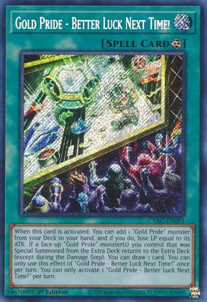 Gold Pride - Better Luck Next Time! [CYAC-EN091] Secret Rare - Yu-Gi-Oh! - Card Brawlers | Quebec | Canada |