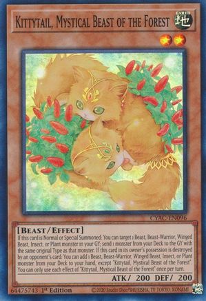 Kittytail, Mystical Beast of the Forest [CYAC-EN096] Super Rare - Yu-Gi-Oh! - Card Brawlers | Quebec | Canada |