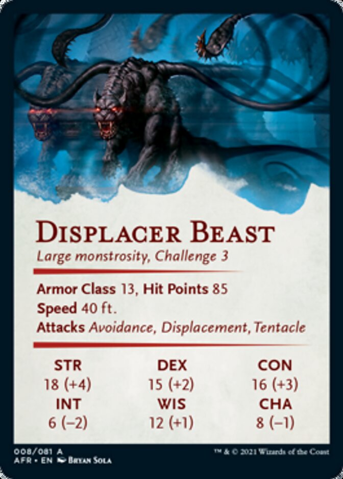 Displacer Beast Art Card [Dungeons & Dragons: Adventures in the Forgotten Realms Art Series] - Magic: The Gathering - Card Brawlers | Quebec | Canada |