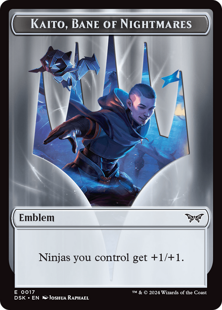Emblem - Kaito, Bane of Nightmares // Gremlin Double-Sided Token [Duskmourn: House of Horror Tokens] - Magic: The Gathering - Card Brawlers | Quebec | Canada |