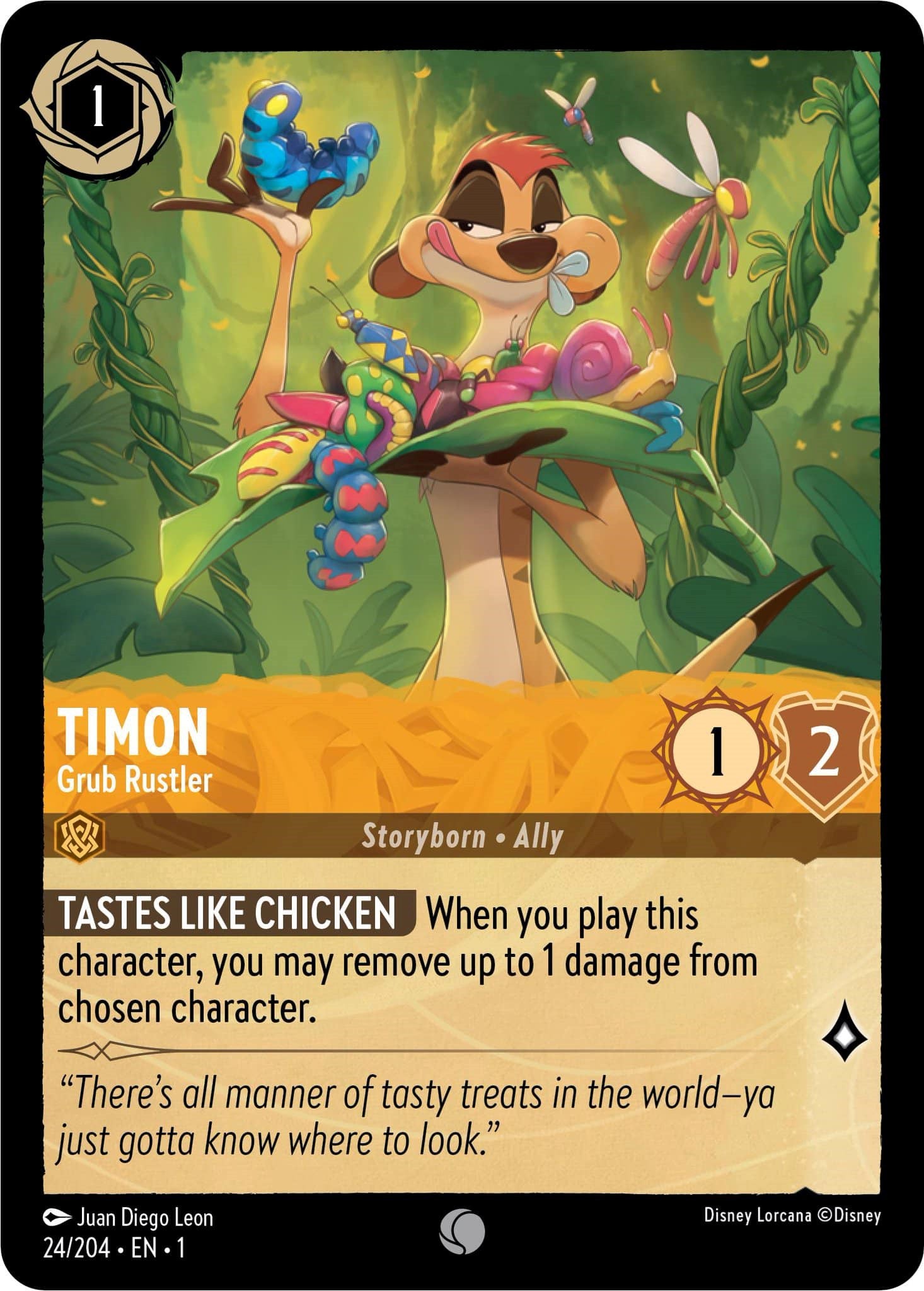 Timon - Grub Rustler (24/204) [The First Chapter] - Disney - Card Brawlers | Quebec | Canada |