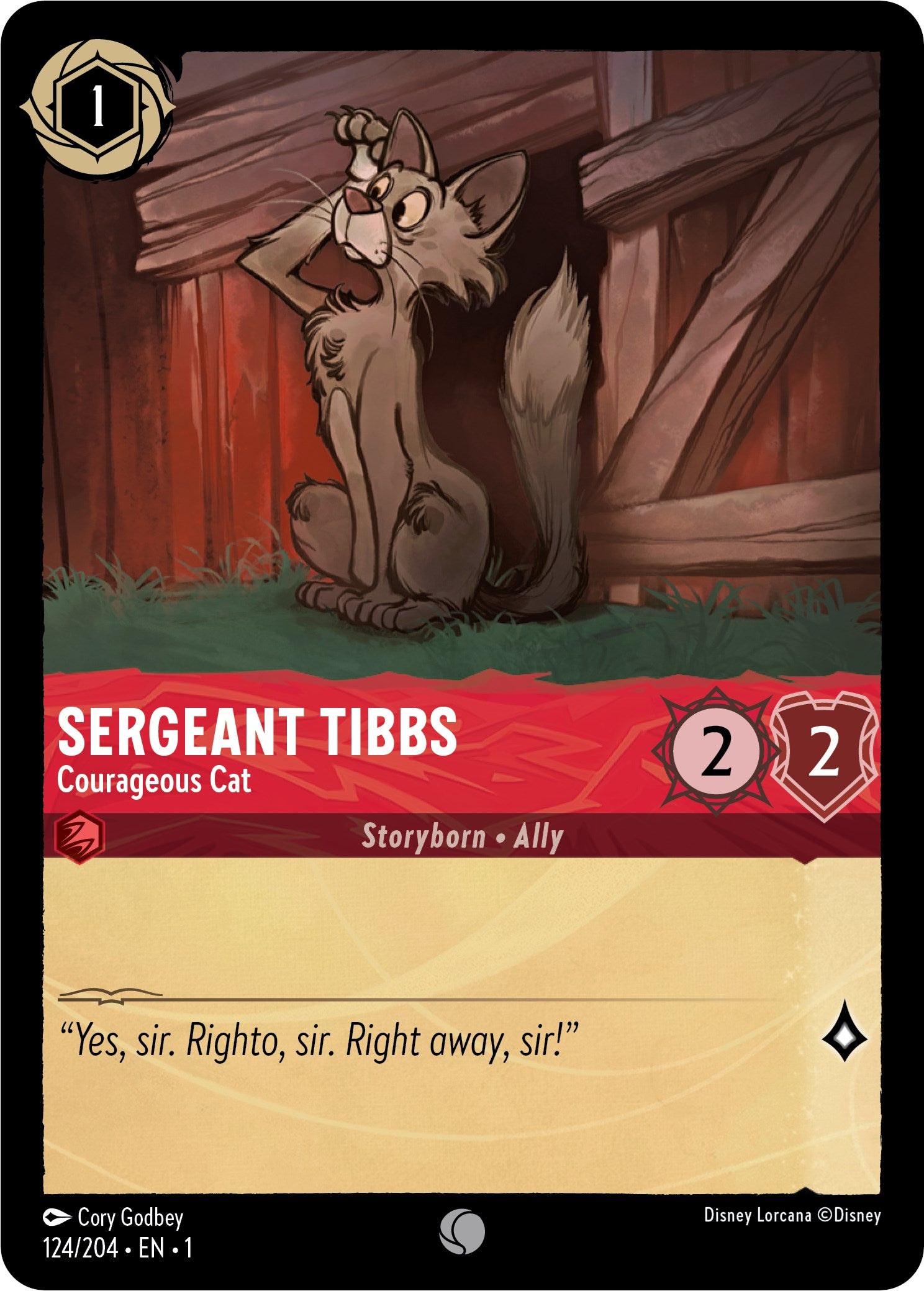 Sergeant Tibbs - Courageous Cat (124/204) [The First Chapter] - Disney - Card Brawlers | Quebec | Canada |