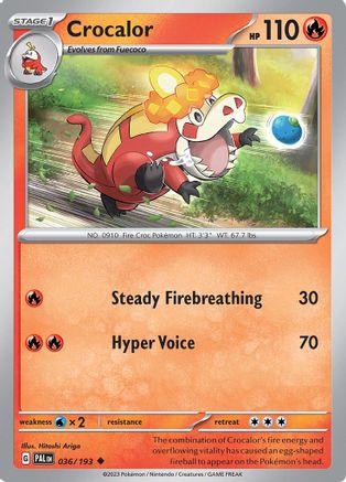 Crocalor (036/193) [Scarlet & Violet: Paldea Evolved] - Pokémon - Card Brawlers | Quebec | Canada |