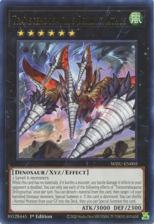 Transcendosaurus Drillygnathus [WISU-EN005] Rare - Yu-Gi-Oh! - Card Brawlers | Quebec | Canada |