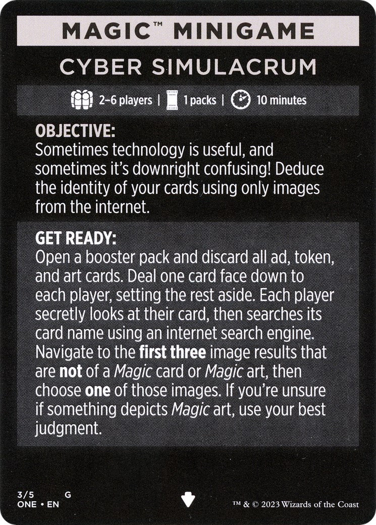 Cyber Simulacrum (Magic Minigame) [Phyrexia: All Will Be One Minigame] - Magic: The Gathering - Card Brawlers | Quebec | Canada |