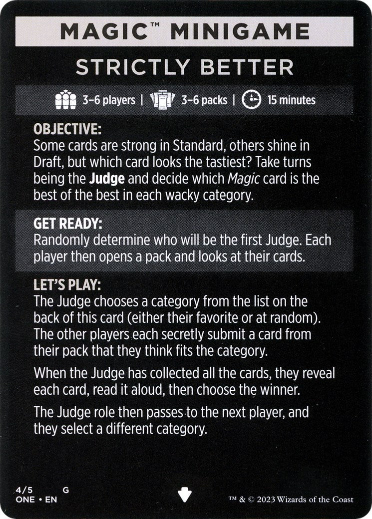 Strictly Better (Magic Minigame) [Phyrexia: All Will Be One Minigame] - Magic: The Gathering - Card Brawlers | Quebec | Canada |