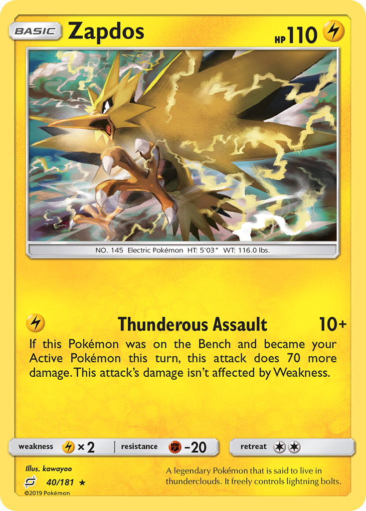 Zapdos (40/181) [Sun & Moon: Team Up] - Pokémon - Card Brawlers | Quebec | Canada |