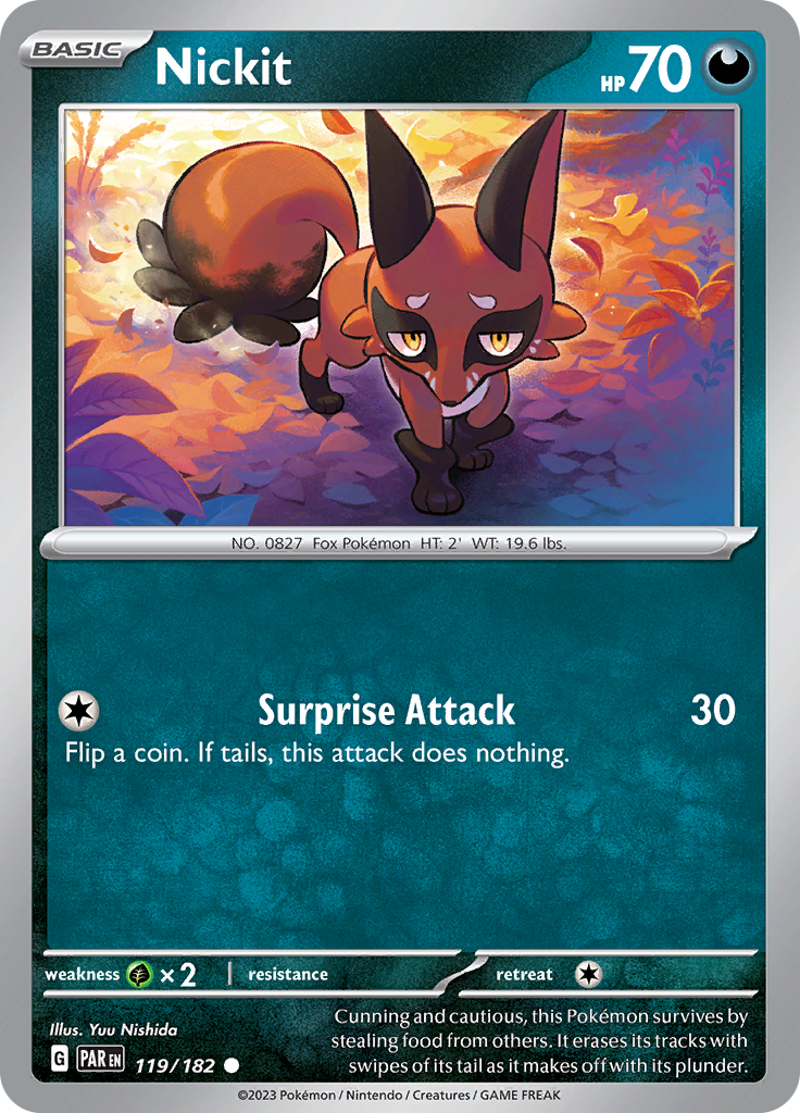 Nickit (119/182) [Scarlet & Violet: Paradox Rift] - Pokémon - Card Brawlers | Quebec | Canada |