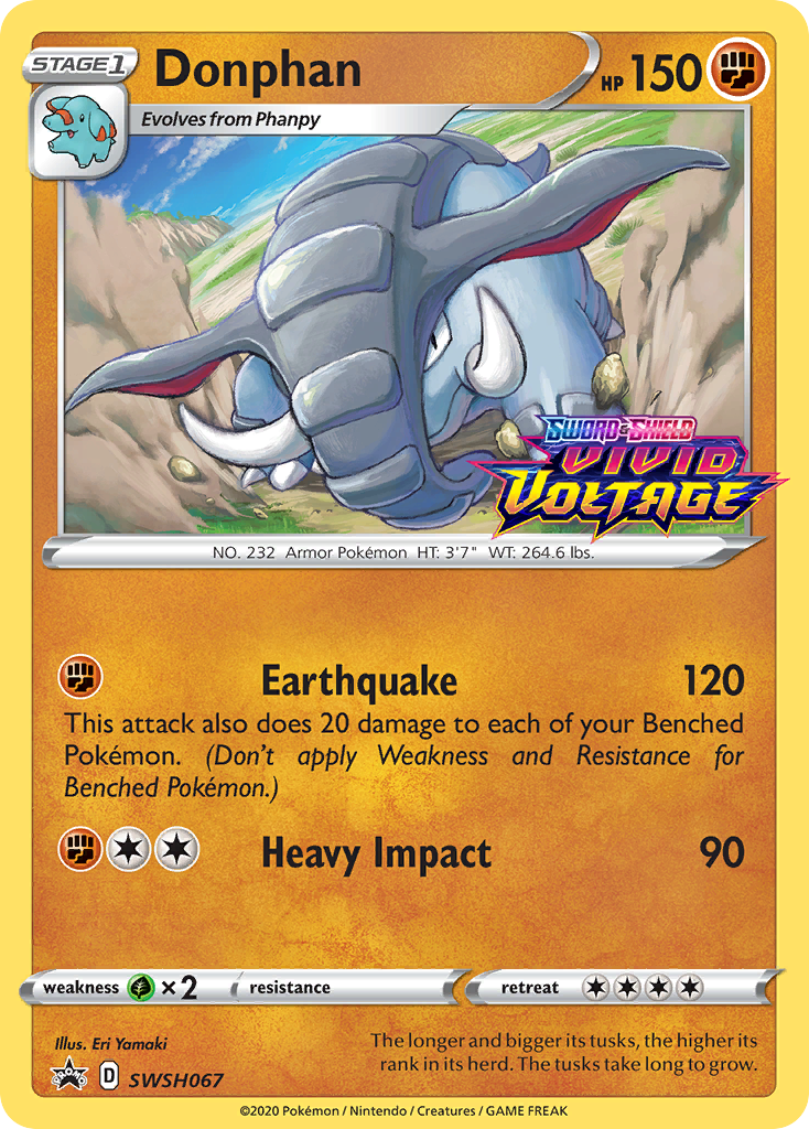 Donphan (SWSH067) (Prerelease Promo) [Sword & Shield: Black Star Promos] - Pokémon - Card Brawlers | Quebec | Canada |