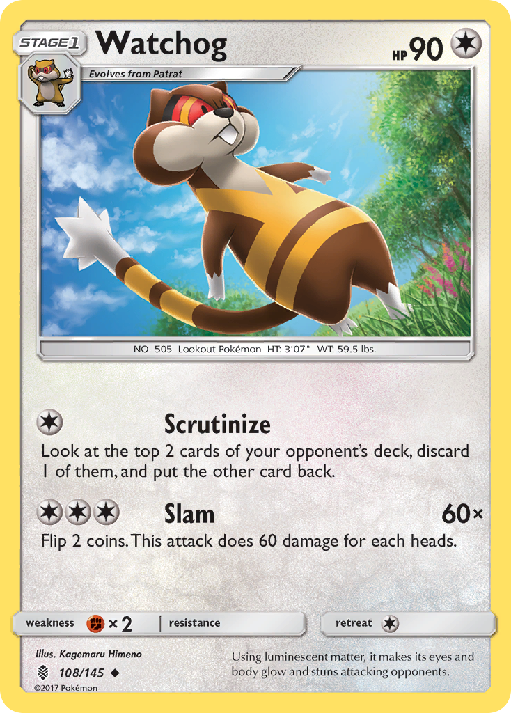 Watchog (108/145) [Sun & Moon: Guardians Rising] - Pokémon - Card Brawlers | Quebec | Canada |
