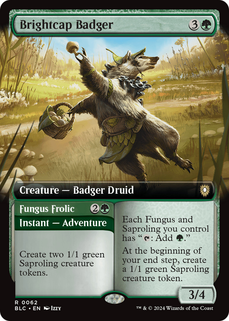 Brightcap Badger // Fungus Frolic (Extended Art) [Bloomburrow Commander] - Magic: The Gathering - Card Brawlers | Quebec | Canada |