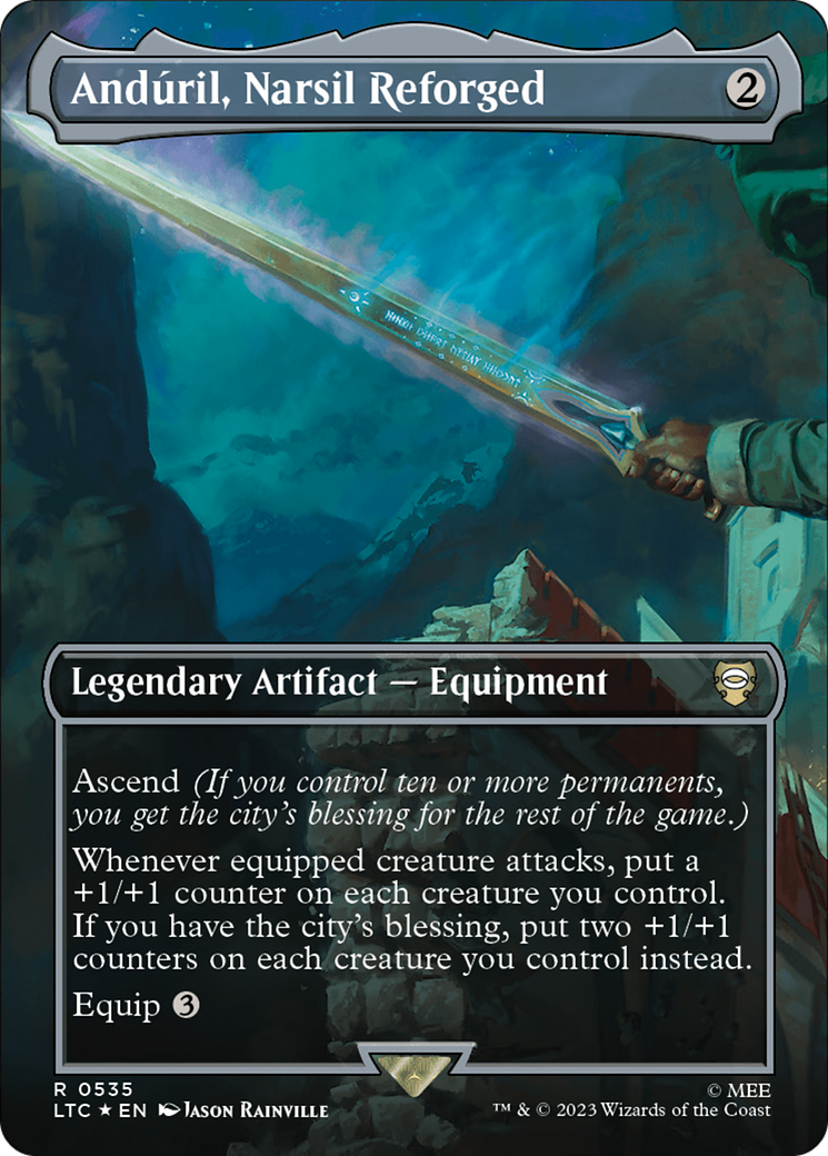 Anduril, Narsil Reforged (Borderless) (Surge Foil) [The Lord of the Rings: Tales of Middle-Earth Commander] - Magic: The Gathering - Card Brawlers | Quebec | Canada |