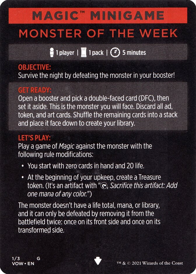 Monster of The Week (Magic Minigame) [Innistrad: Crimson Vow Minigame] - Magic: The Gathering - Card Brawlers | Quebec | Canada |