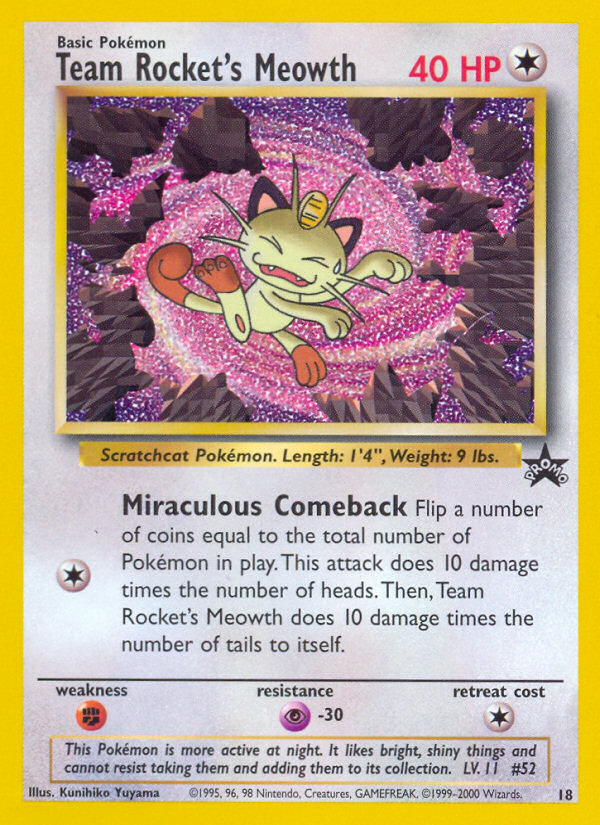 Team Rocket's Meowth (18) [Wizards of the Coast: Black Star Promos] - Pokémon - Card Brawlers | Quebec | Canada |
