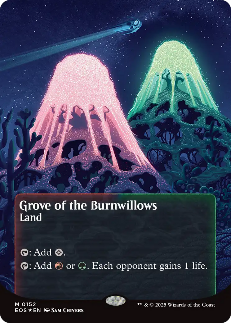 Grove of the Burnwillows (0152) (Borderless) (Galaxy Foil) [Edge of Eternities: Stellar Sights] - Magic: The Gathering - Card Brawlers | Quebec | Canada |