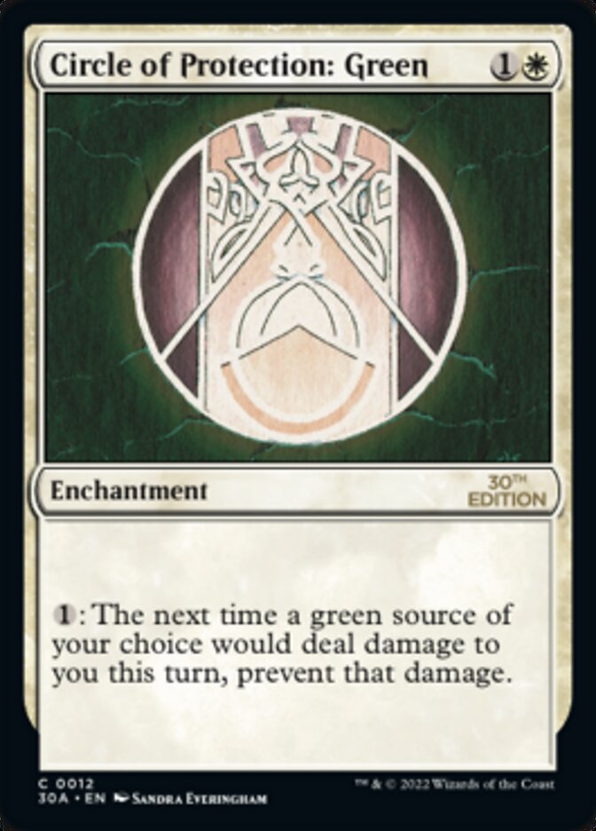 Circle of Protection: Green [30th Anniversary Edition] - Magic: The Gathering - Card Brawlers | Quebec | Canada |