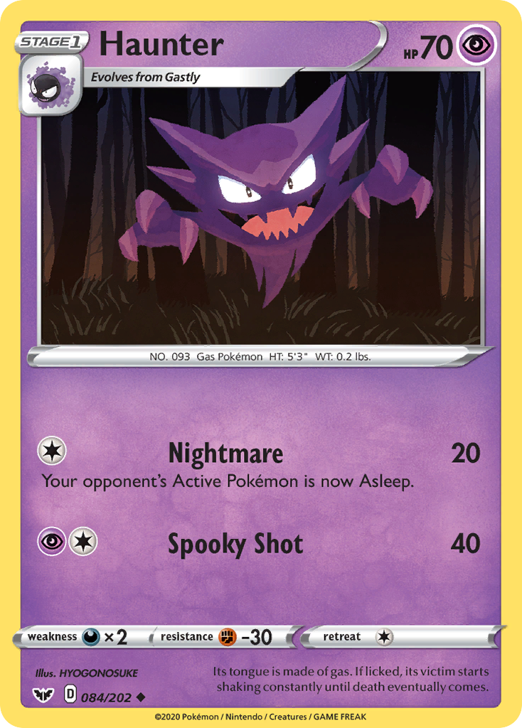 Haunter (084/202) [Sword & Shield: Base Set] - Pokémon - Card Brawlers | Quebec | Canada |