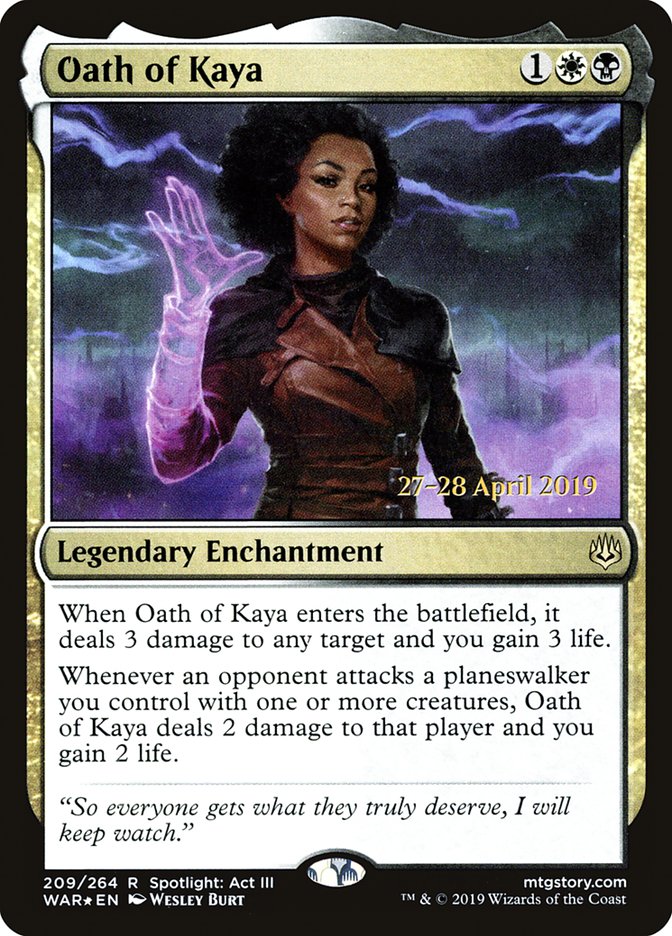 Oath of Kaya [War of the Spark Prerelease Promos] - Magic: The Gathering - Card Brawlers | Quebec | Canada |