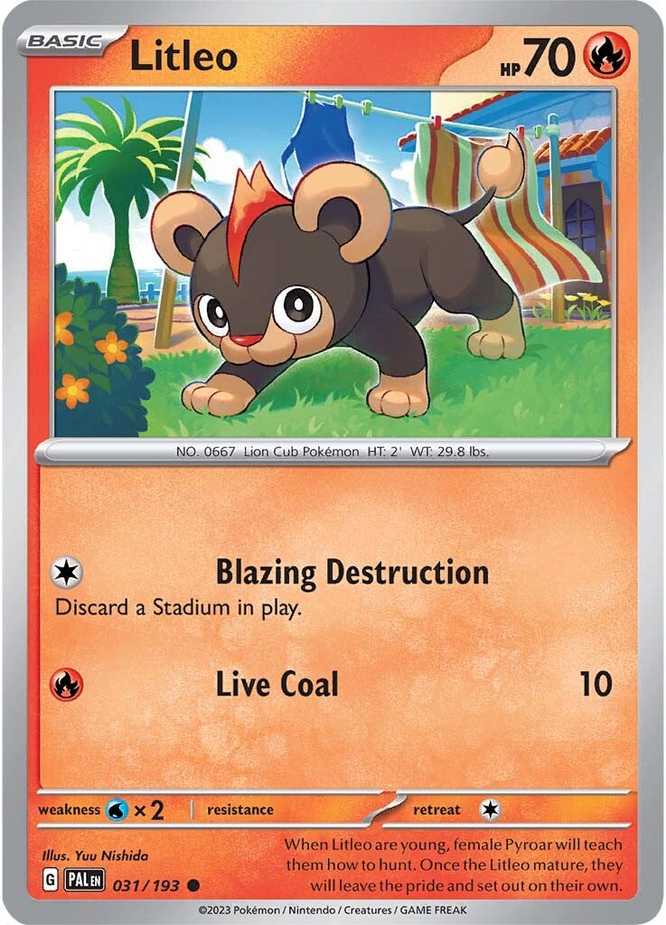 Litleo (031/193) [Scarlet & Violet: Paldea Evolved] - Pokémon - Card Brawlers | Quebec | Canada |