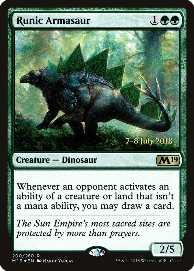 Runic Armasaur [Core Set 2019 Prerelease Promos] - Magic: The Gathering - Card Brawlers | Quebec | Canada |