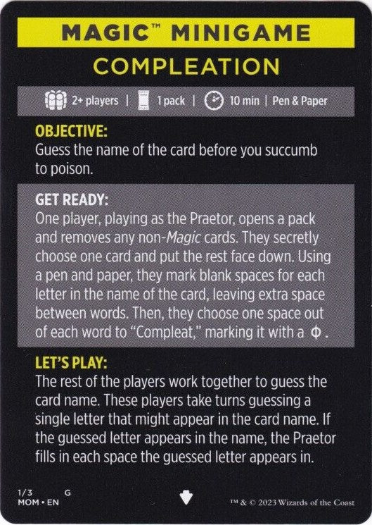 Compleation (Magic Minigame) [March of the Machine Minigame] - Magic: The Gathering - Card Brawlers | Quebec | Canada |