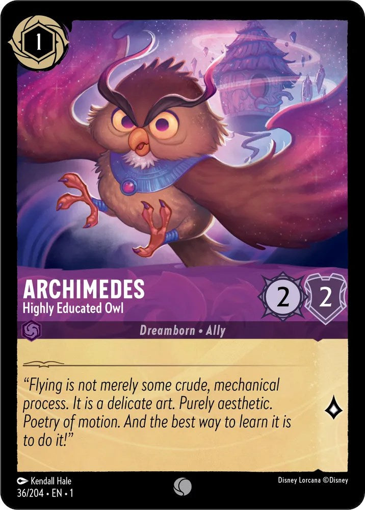 Archimedes - Highly Educated Owl (36/204) [The First Chapter] - Disney - Card Brawlers | Quebec | Canada |