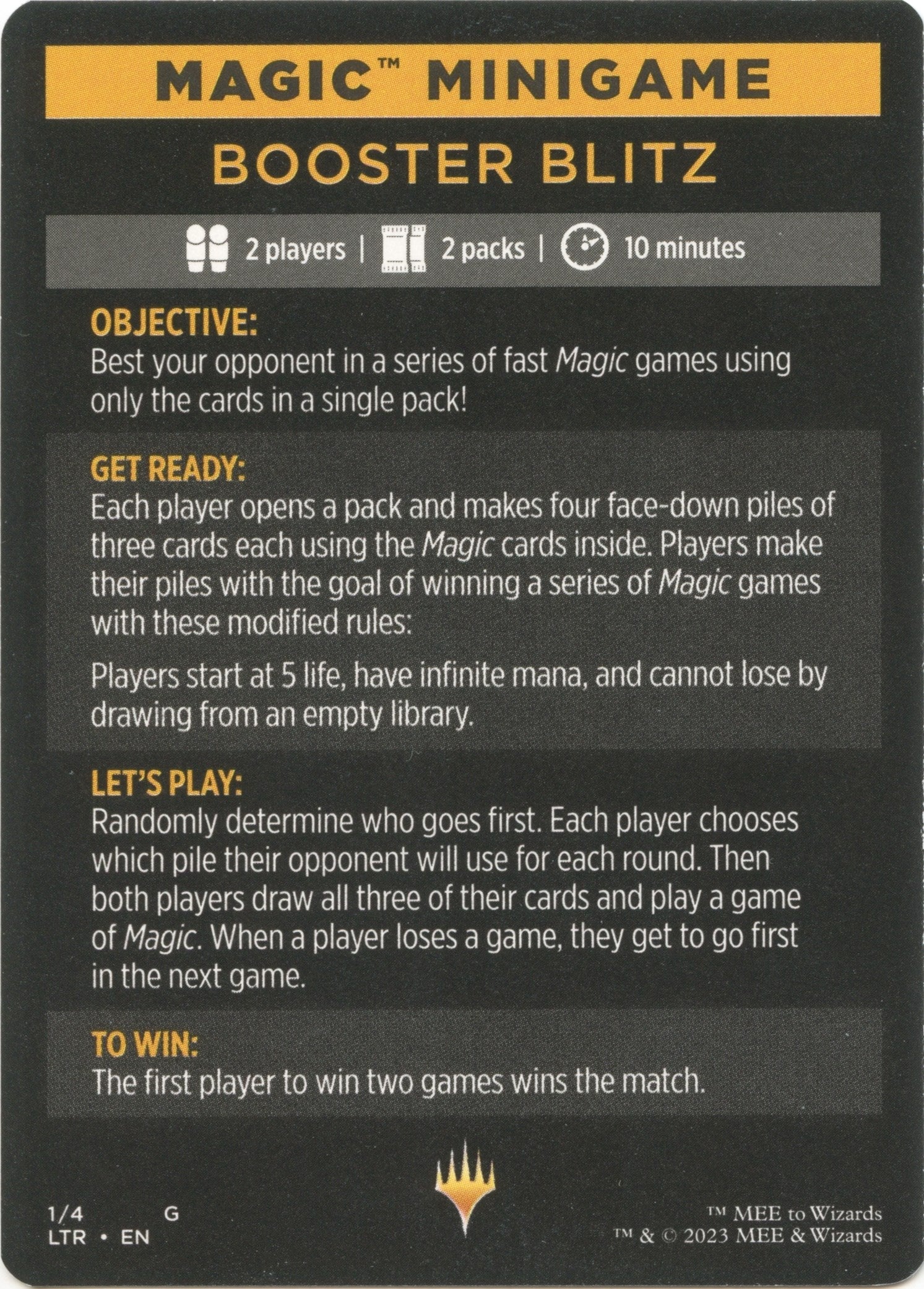 Booster Blitz (Magic Minigame) [The Lord of the Rings: Tales of Middle-Earth Minigame] - Magic: The Gathering - Card Brawlers | Quebec | Canada |