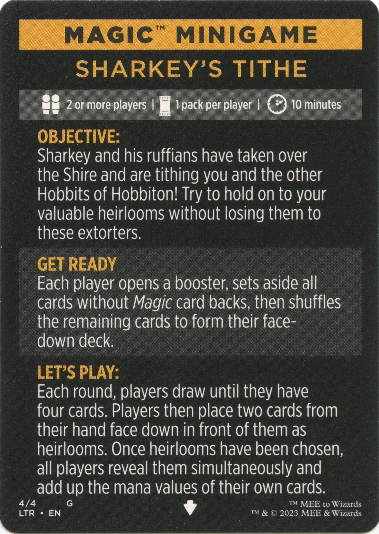 Sharkey's Tithe (Magic Minigame) [The Lord of the Rings: Tales of Middle-Earth Minigame] - Magic: The Gathering - Card Brawlers | Quebec | Canada |