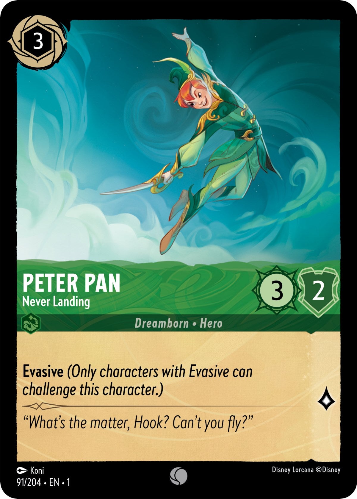 Peter Pan - Never Landing (91/204) [The First Chapter] - Disney - Card Brawlers | Quebec | Canada |