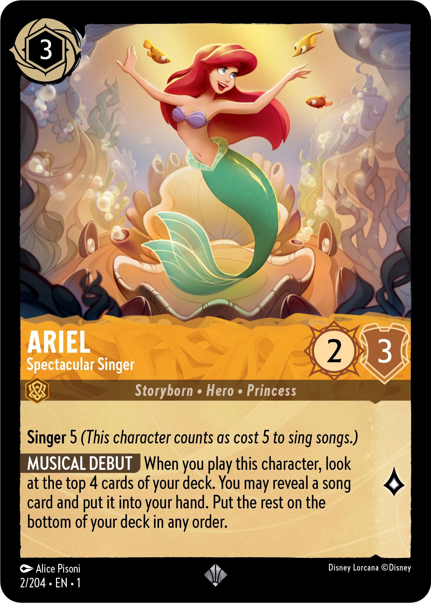 Ariel - Spectactular Singer (2/204) [The First Chapter] - Disney - Card Brawlers | Quebec | Canada |