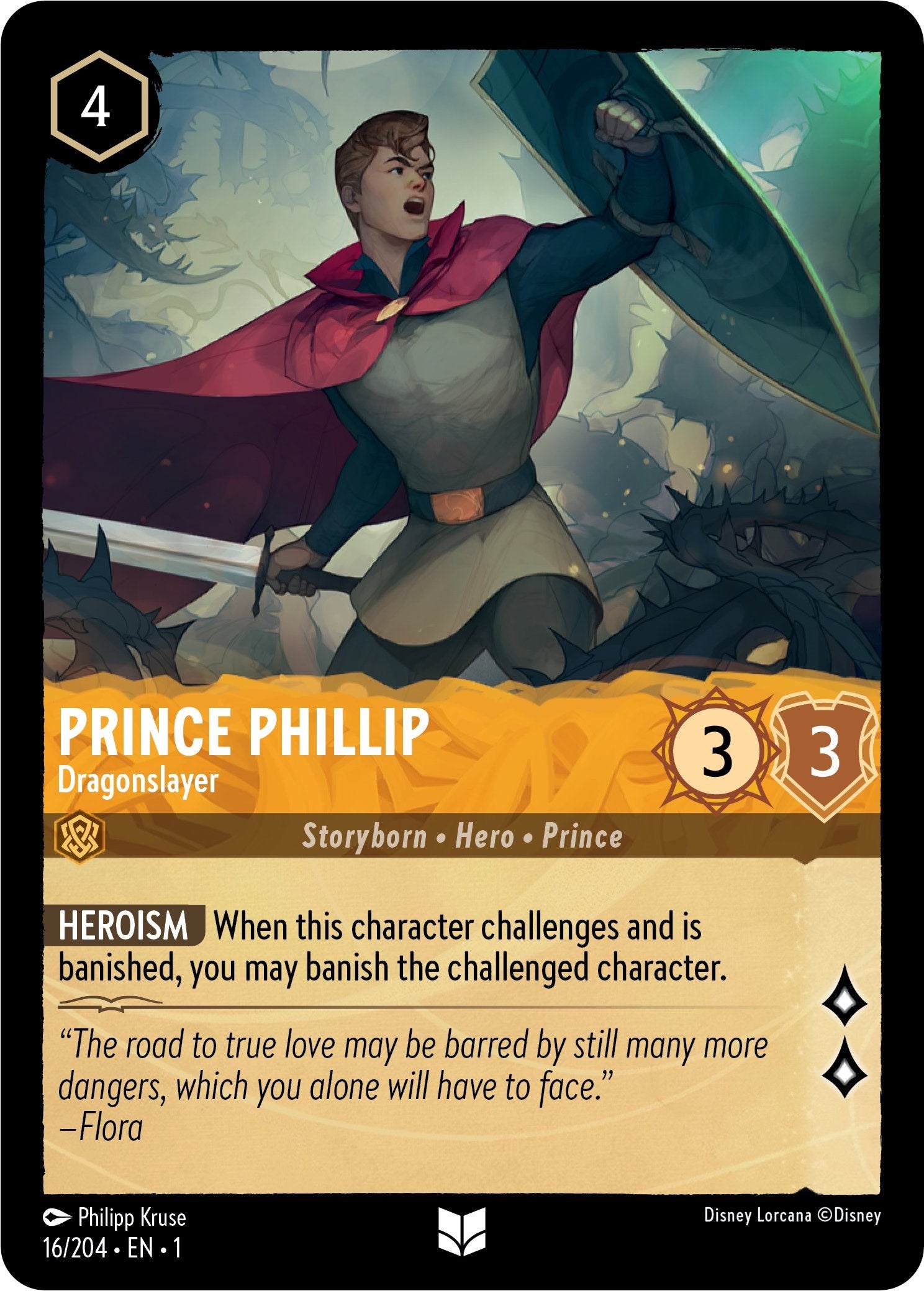 Prince Phillip - Dragonslayer (16/204) [The First Chapter] - Disney - Card Brawlers | Quebec | Canada |