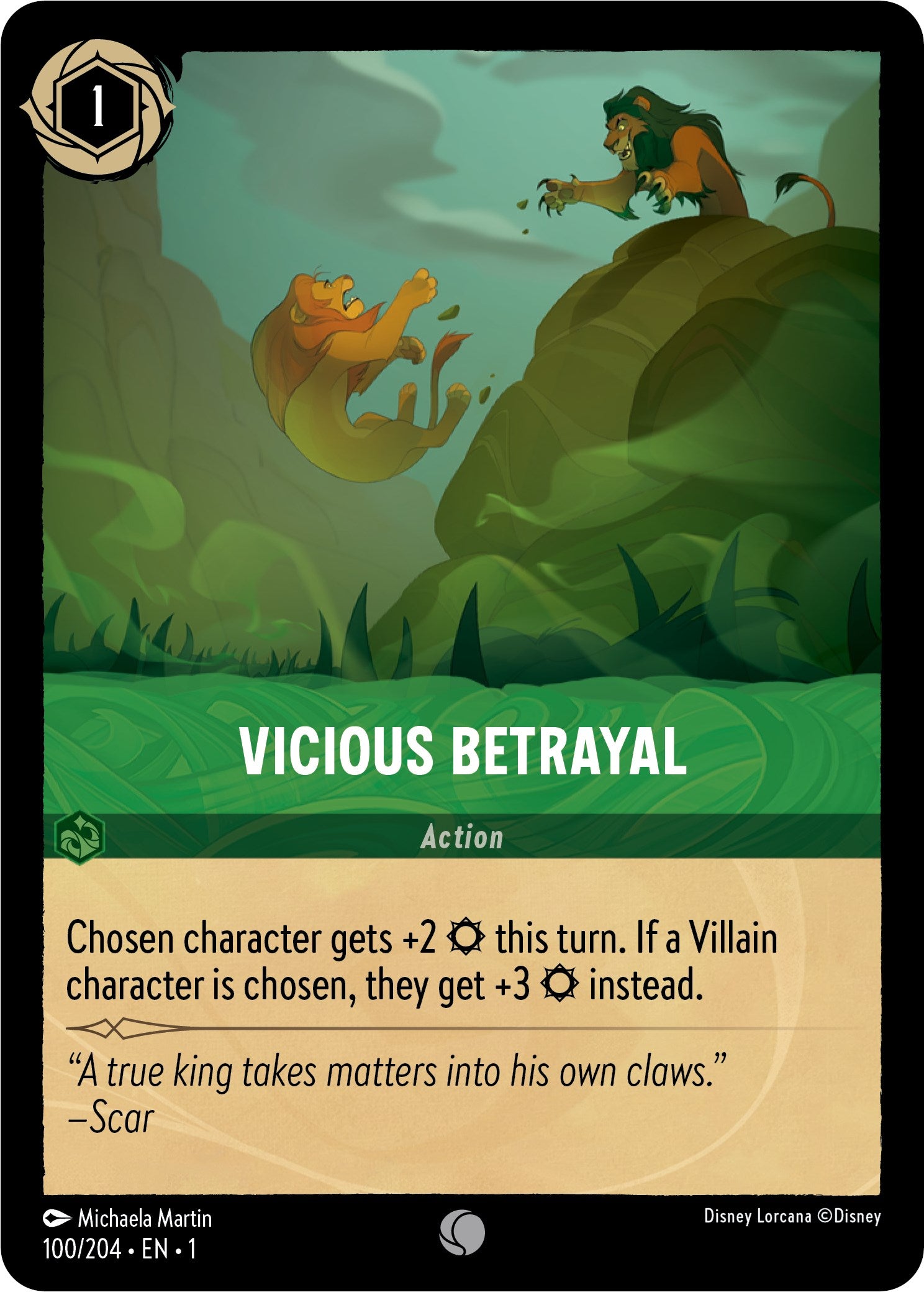 Vicious Betrayal (100/204) [The First Chapter] - Disney - Card Brawlers | Quebec | Canada |
