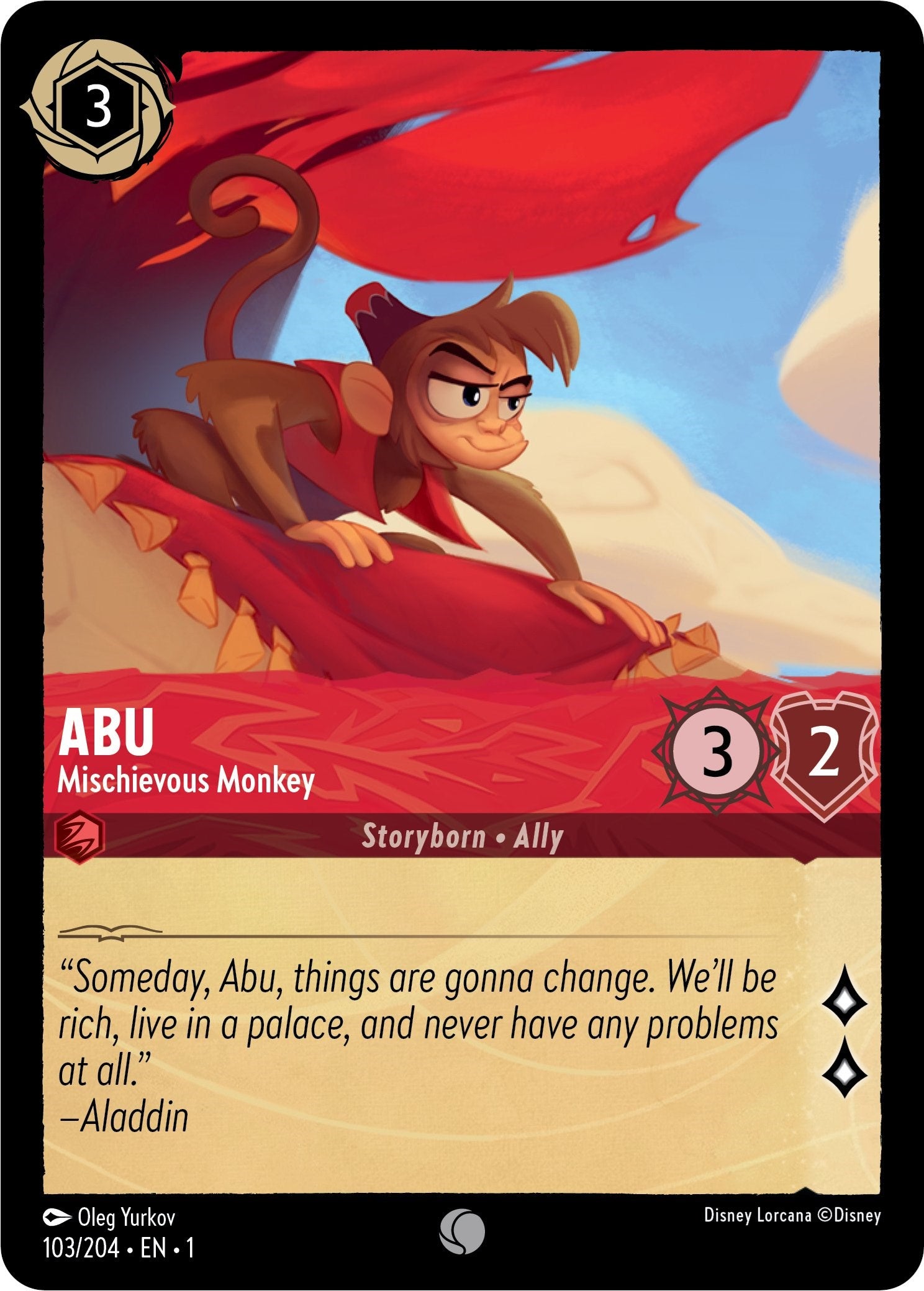 Abu - Mischievous Monkey (103/204) [The First Chapter] - Disney - Card Brawlers | Quebec | Canada |