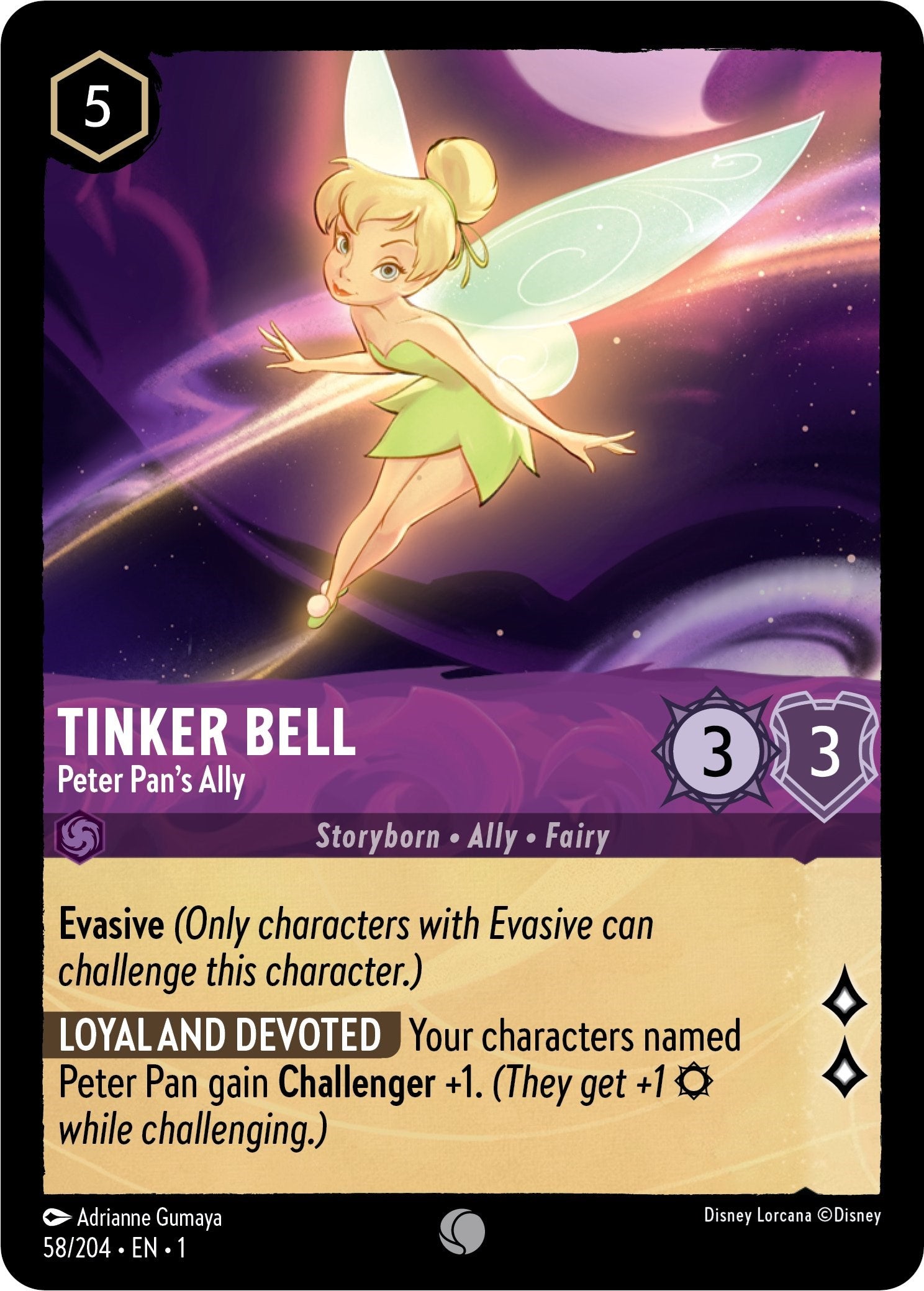 Tinker Bell - Peter Pan's Ally (58/204) [The First Chapter] - Disney - Card Brawlers | Quebec | Canada |