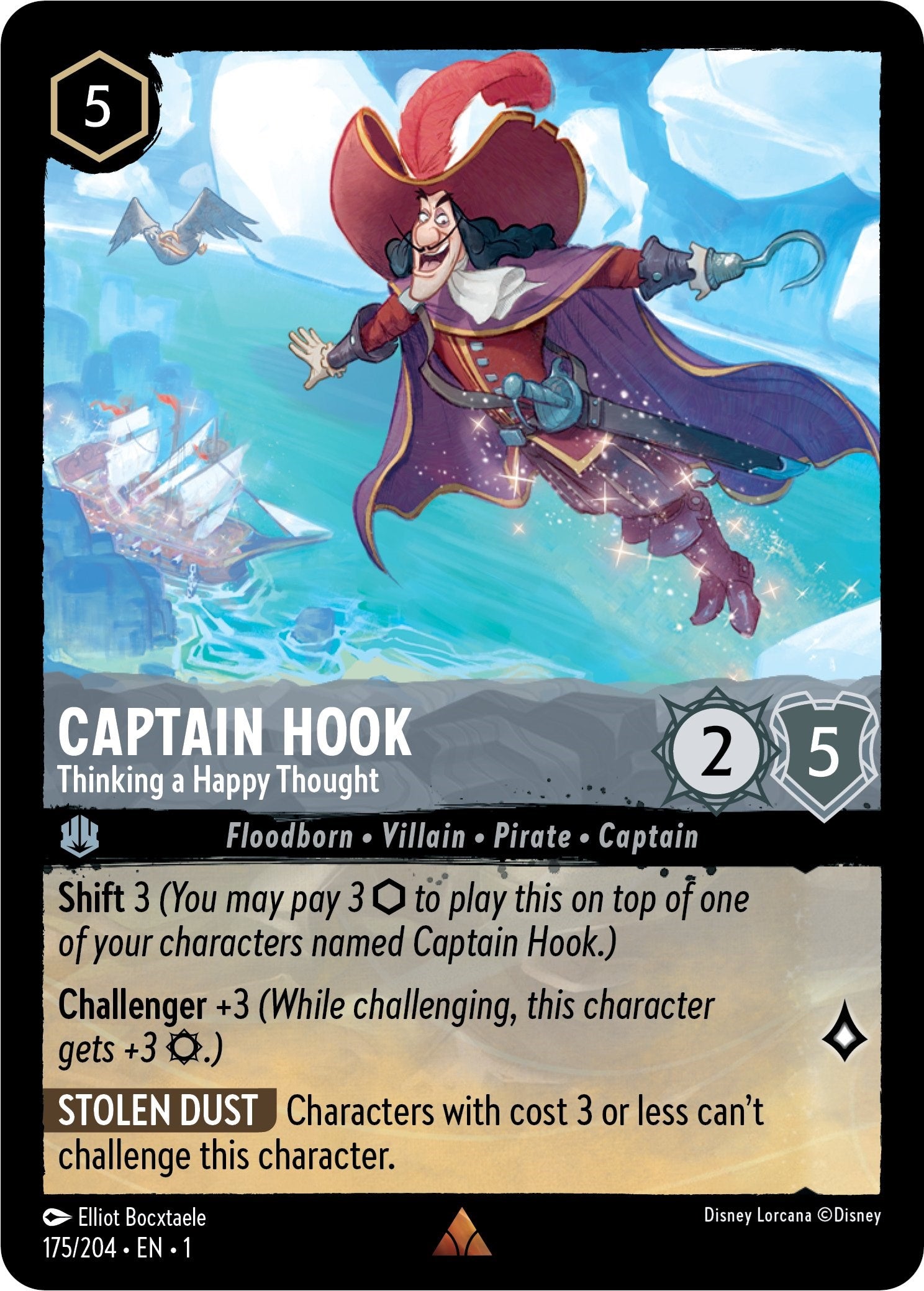Captain Hook - Thinking a Happy Thought (175/204) [The First Chapter] - Disney - Card Brawlers | Quebec | Canada |
