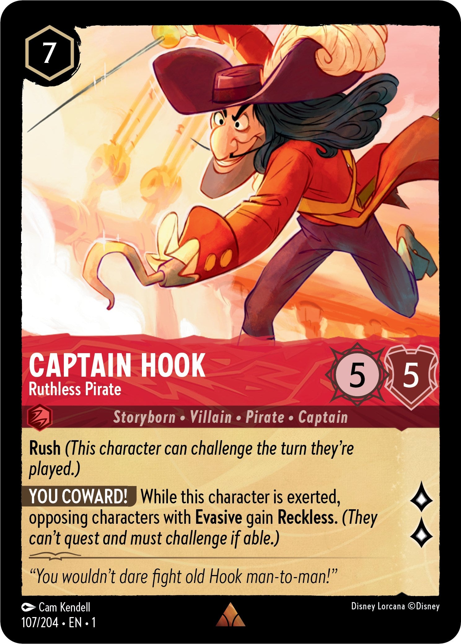 Captain Hook - Ruthless Pirate (107/204) [The First Chapter] - Disney - Card Brawlers | Quebec | Canada |