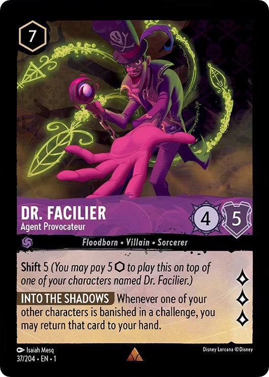 Dr. Facilier - Agent Provocateur (37/204) [The First Chapter] - Disney - Card Brawlers | Quebec | Canada |