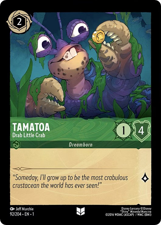 Tamatoa - Drab Little Crab (92/204) [The First Chapter] - Disney - Card Brawlers | Quebec | Canada |