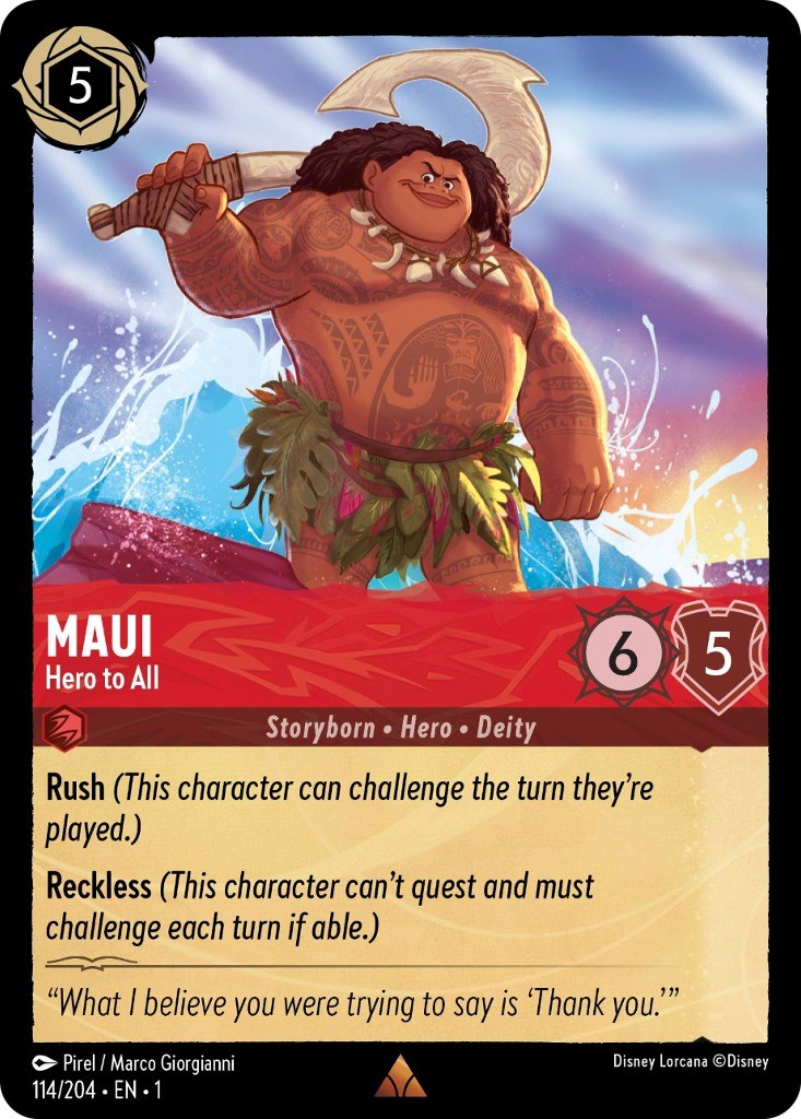 Maui - Hero to All (114/204) [The First Chapter] - Disney - Card Brawlers | Quebec | Canada |