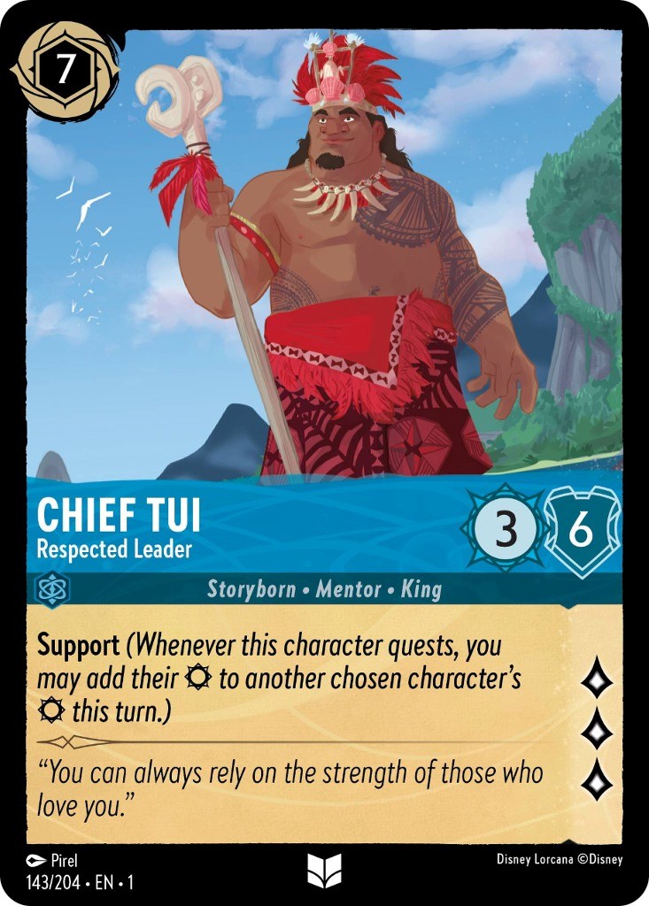Chief Tui - Respected Leader (143/204) [The First Chapter] - Disney - Card Brawlers | Quebec | Canada |