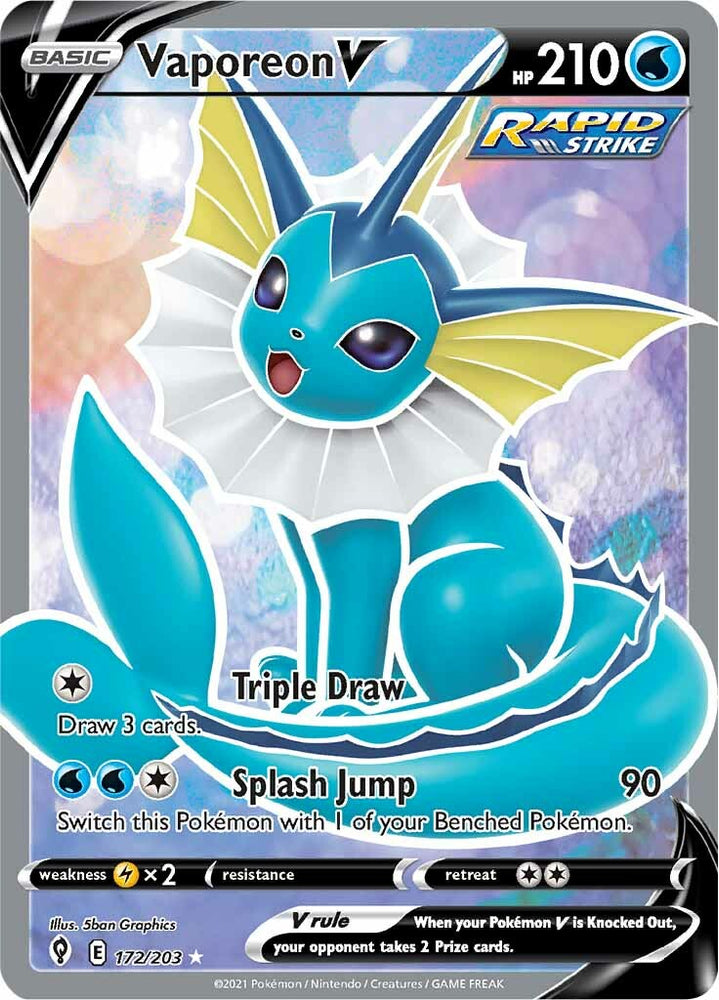 Vaporeon V (172/203) [Épée et bouclier : ciel en évolution] 