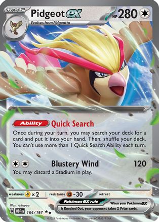 Pidgeot ex (164/197) [Scarlet & Violet: Obsidian Flames] - Pokémon - Card Brawlers | Quebec | Canada |