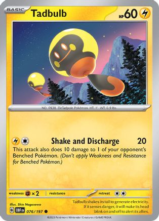 Tadbulb (076/197) [Scarlet & Violet: Obsidian Flames] - Pokémon - Card Brawlers | Quebec | Canada |