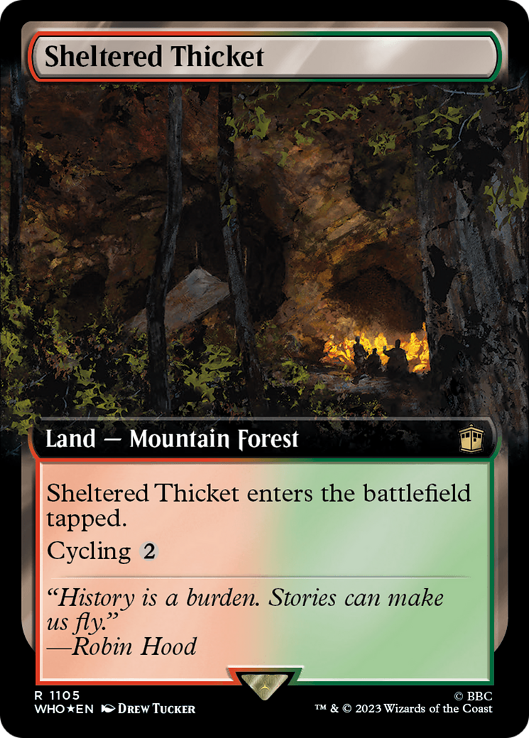 Sheltered Thicket (Extended Art) (Surge Foil) [Doctor Who] - Magic: The Gathering - Card Brawlers | Quebec | Canada |