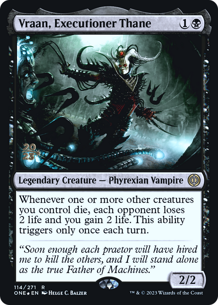 Vraan, Executioner Thane [Phyrexia: All Will Be One Prerelease Promos] - Magic: The Gathering - Card Brawlers | Quebec | Canada |