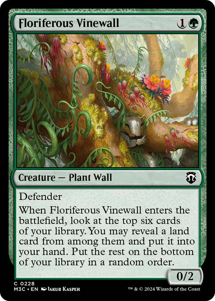 Floriferous Vinewall (Ripple Foil) [Modern Horizons 3 Commander] - Magic: The Gathering - Card Brawlers | Quebec | Canada |