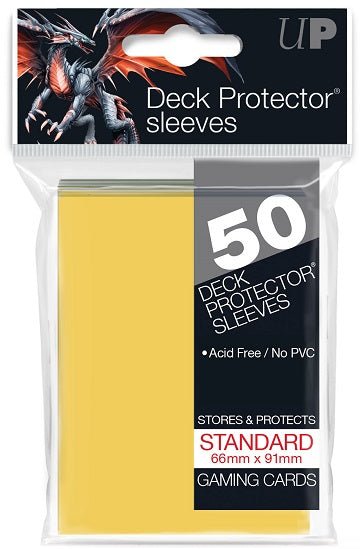 50ct Pro - Gloss Yellow Standard Deck Protectors - Card Brawlers