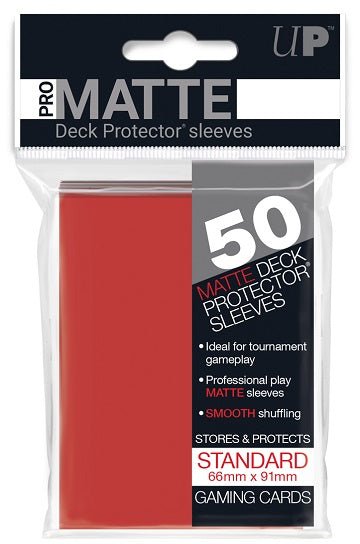 50ct Pro - matte Red Standard Deck Protectors - Card Brawlers