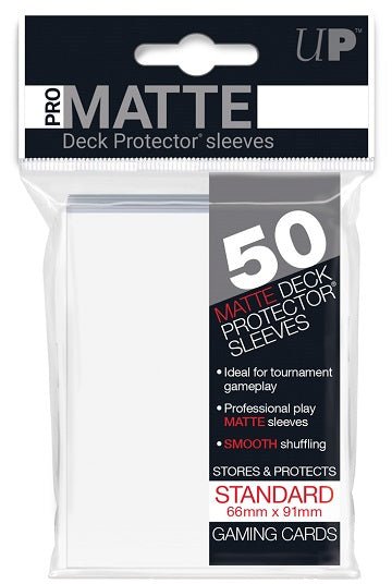 50ct Pro - matte White Standard Deck Protectors - Card Brawlers