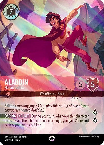 Aladdin - Heroic Outlaw (Enchanted) (211/204) [The First Chapter] - Disney - Card Brawlers | Quebec | Canada |